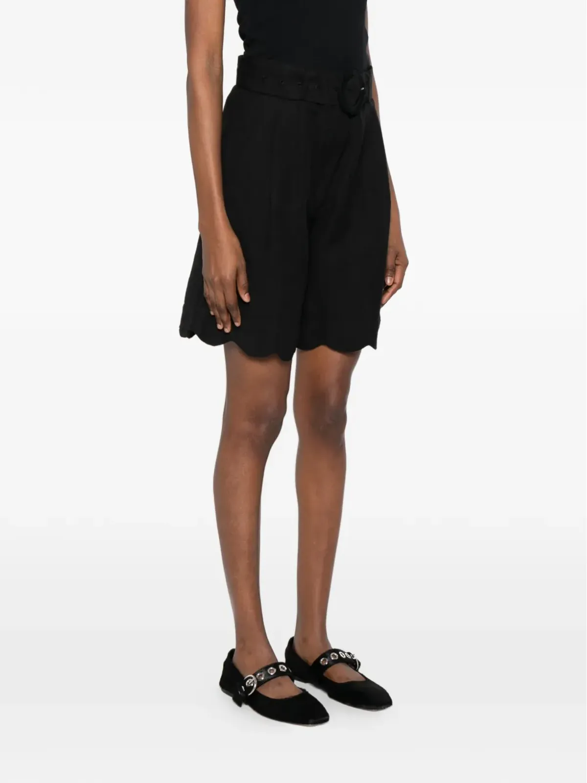 SCARLETT POPPIES Basica scalloped-trim shorts - 画像3