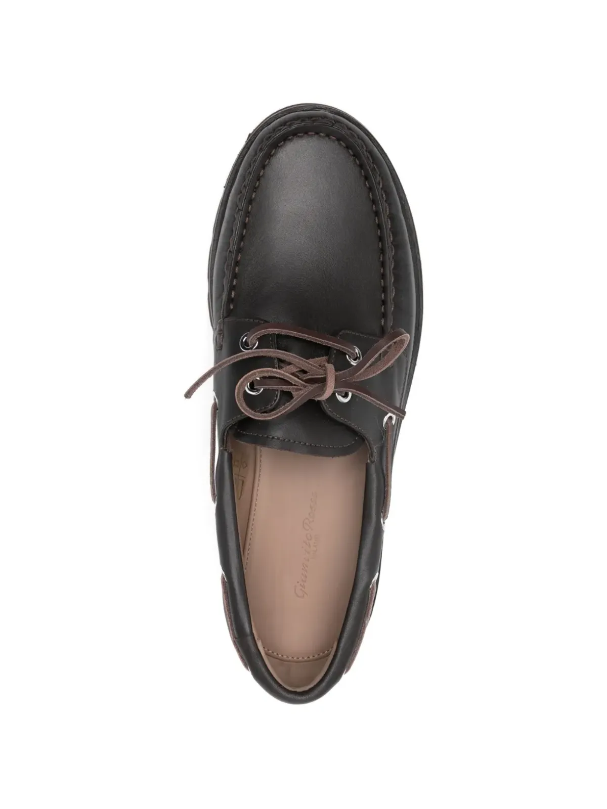 Gianvito Rossi ボートシューズ（レザー）- ブラウン - 画像4