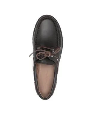 Gianvito Rossi ボートシューズ（レザー）- ブラウン - サムネイル4