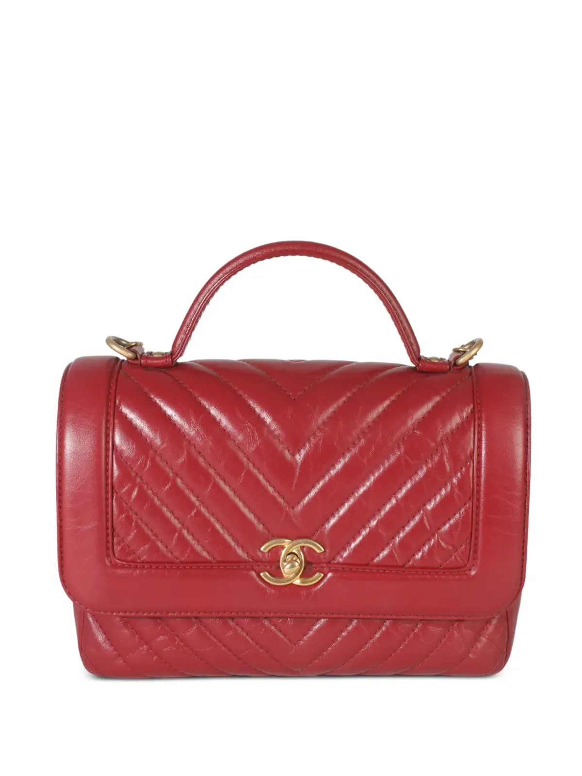 CHANEL Pre-Owned 2017 chevron tote bag - Red - 画像1