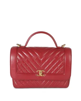 CHANEL Pre-Owned 2017 chevron tote bag - Red - サムネイル1