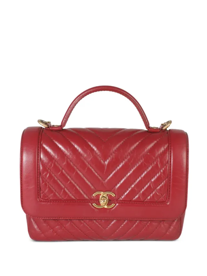 CHANEL Pre-Owned CHANEL Pre-Owned 2017 chevron tote bag - Redの商品画像