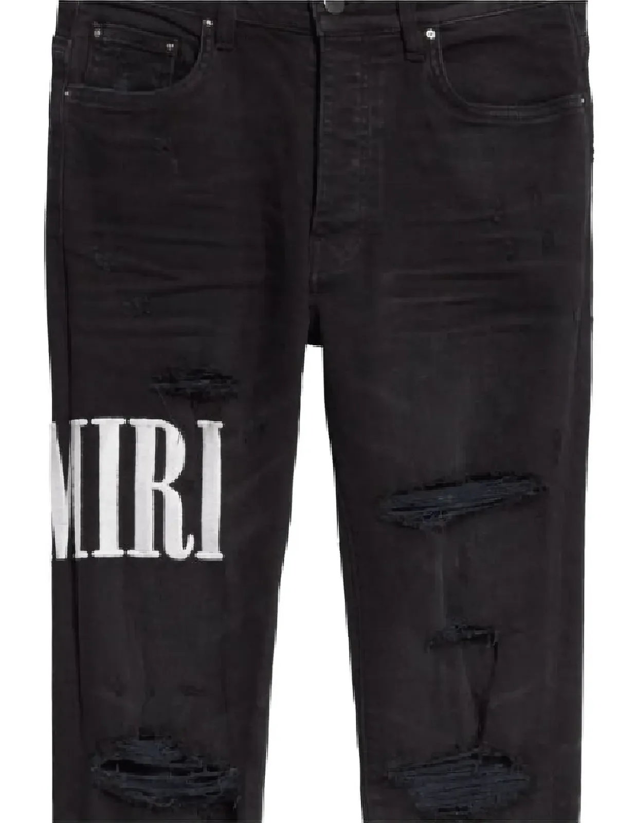 AMIRI ロゴ入りダメージデニムジーンズ - 画像2
