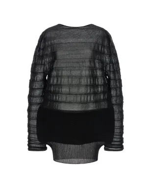 Issey Miyake アシンメトリーヘム ロングスリーブ ブラウス - サムネイル1