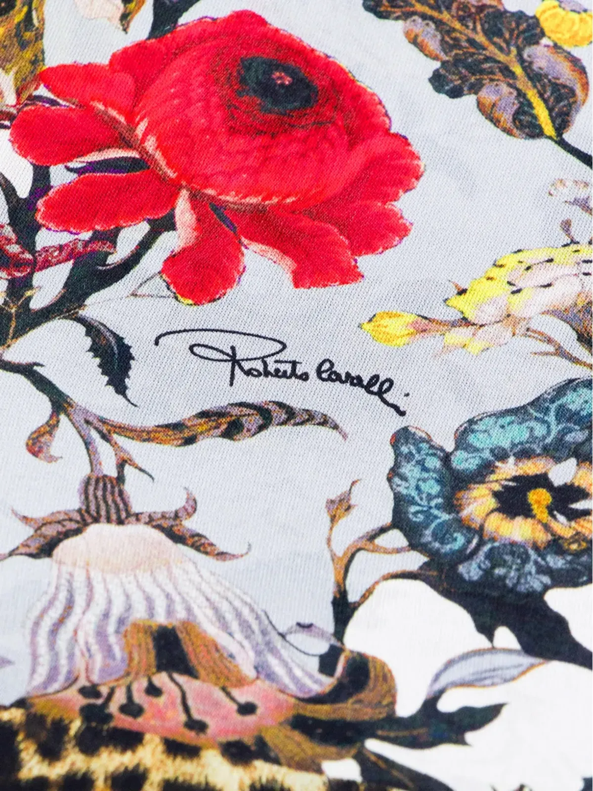 Roberto Cavalli 花柄プリントスカーフ - 画像2