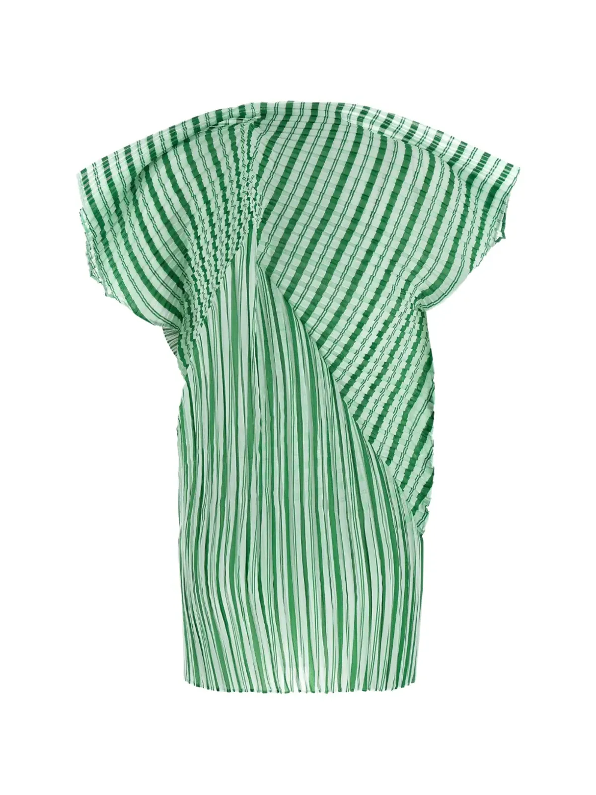 Issey Miyake ストライププリーツトップ - グリーン - 画像2