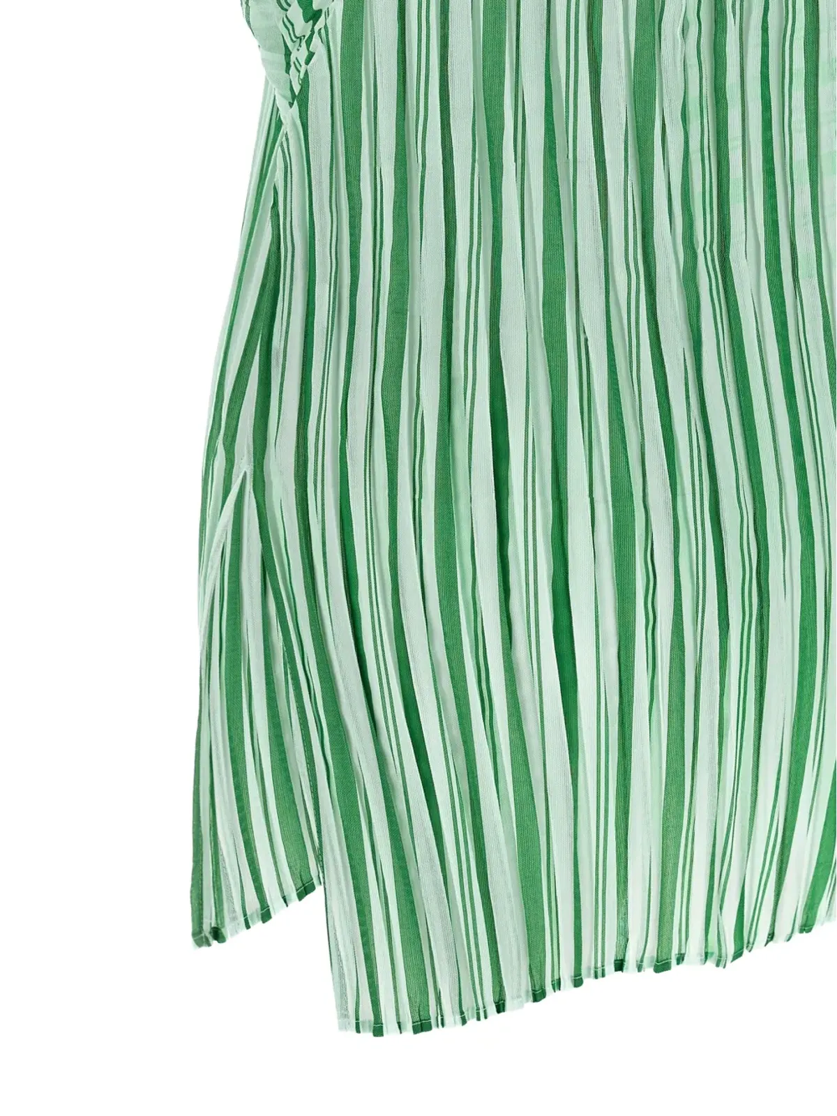 Issey Miyake ストライププリーツトップ - グリーン - 画像4