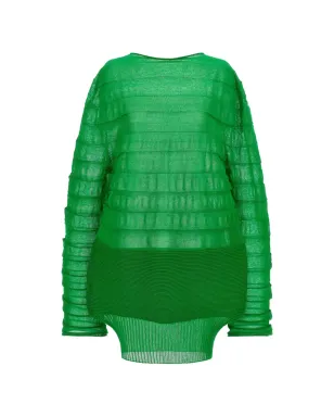 Issey Miyake コントラスト編みのムービングニットトップ - サムネイル1