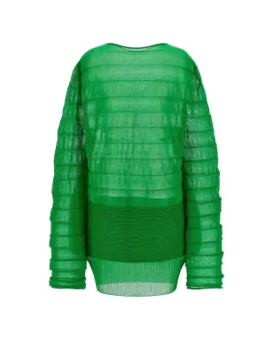 Issey Miyake コントラスト編みのムービングニットトップ - サムネイル2
