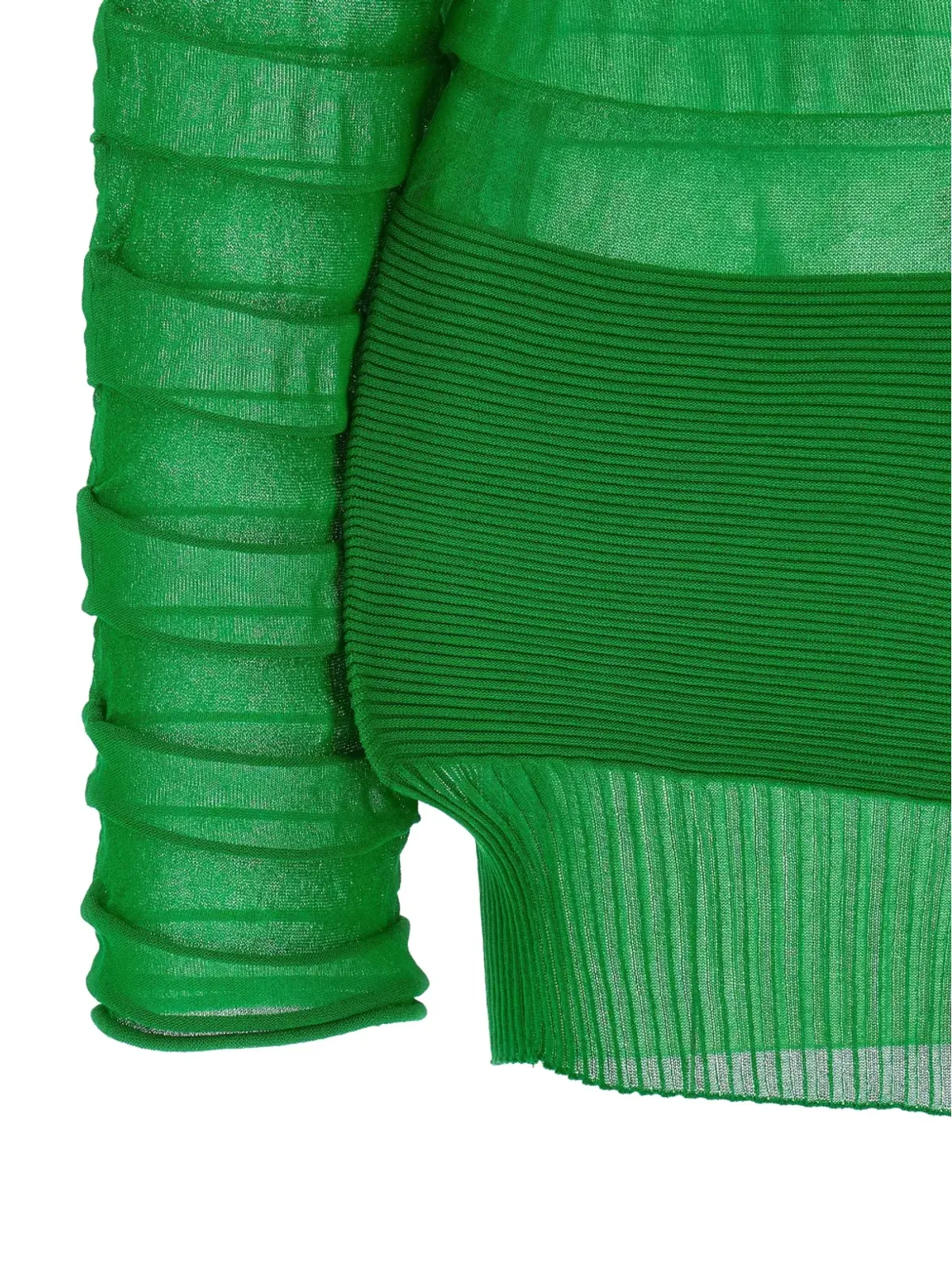 Issey Miyake コントラスト編みのムービングニットトップ - 画像3