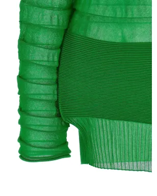 Issey Miyake コントラスト編みのムービングニットトップ - サムネイル3