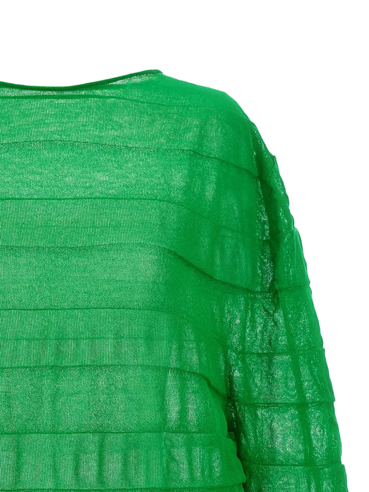 Issey Miyake コントラスト編みのムービングニットトップ - 画像4