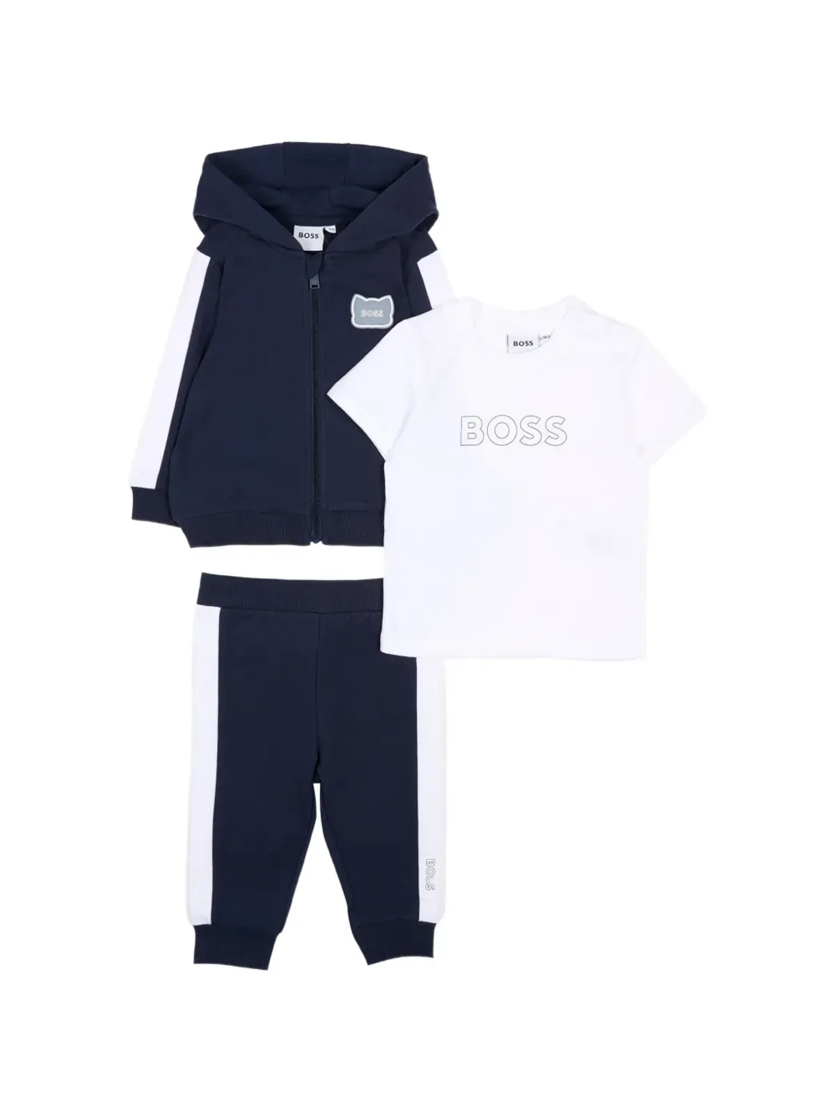 BOSS Kidswear フード付きストライプディテール トラックスーツセット - 画像1