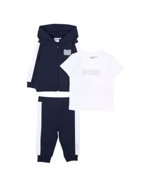 BOSS Kidswear フード付きストライプディテール トラックスーツセット - サムネイル1