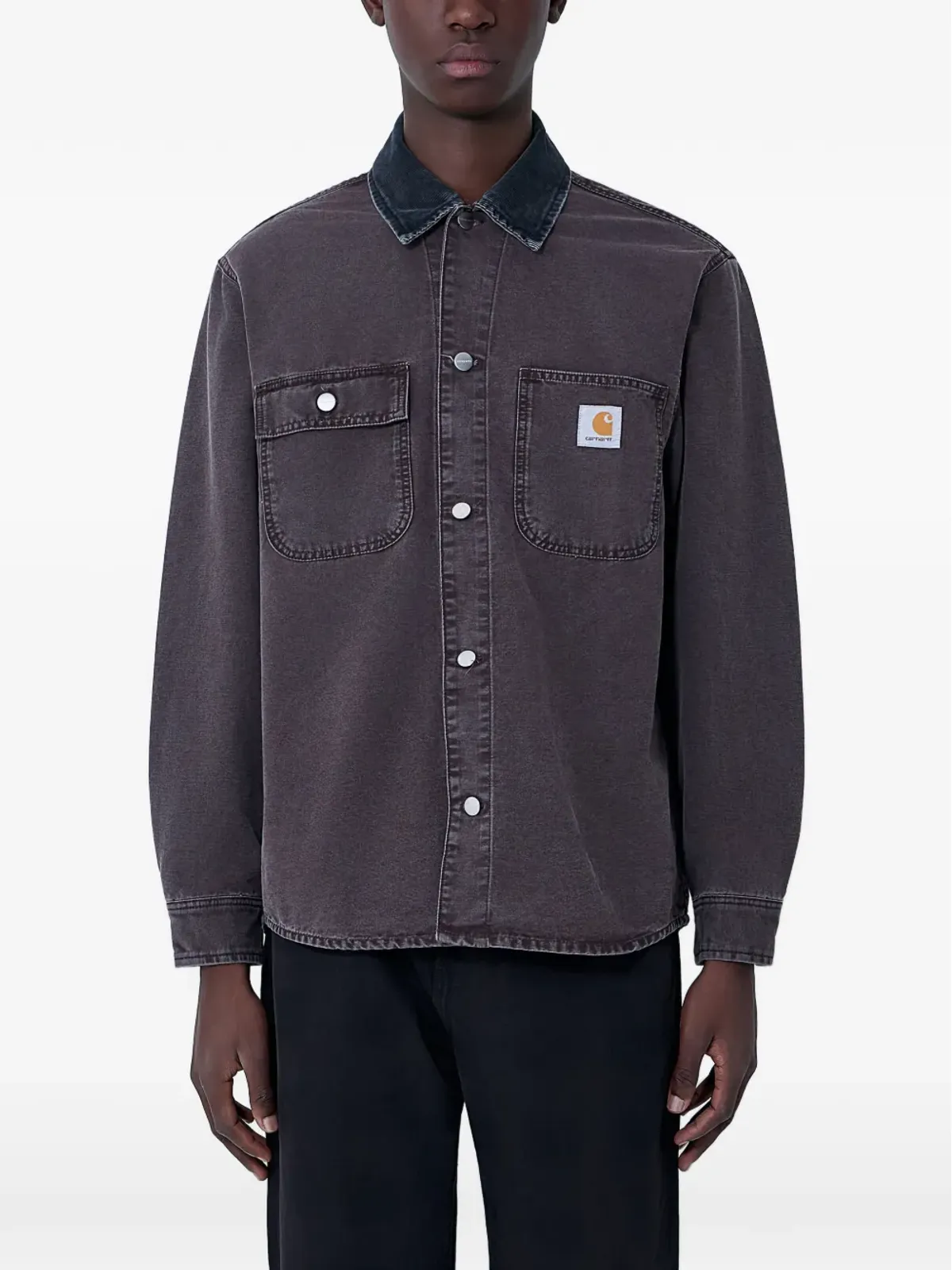 Carhartt WIP デニム襟付きパッチポケットオーバーシャツ - 画像1