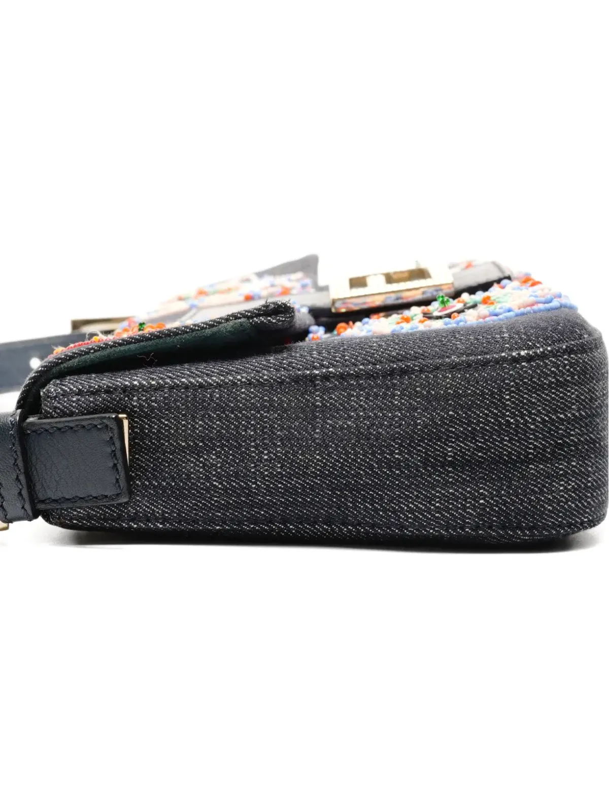 Fendi ビンテージ Mamma Baguette ビーズ装飾ショルダーバッグ ブルー - 画像3