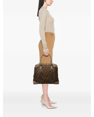 Fendi Pre-Owned Zucca キャンバス・ミックスドメディア トートバッグ - サムネイル2