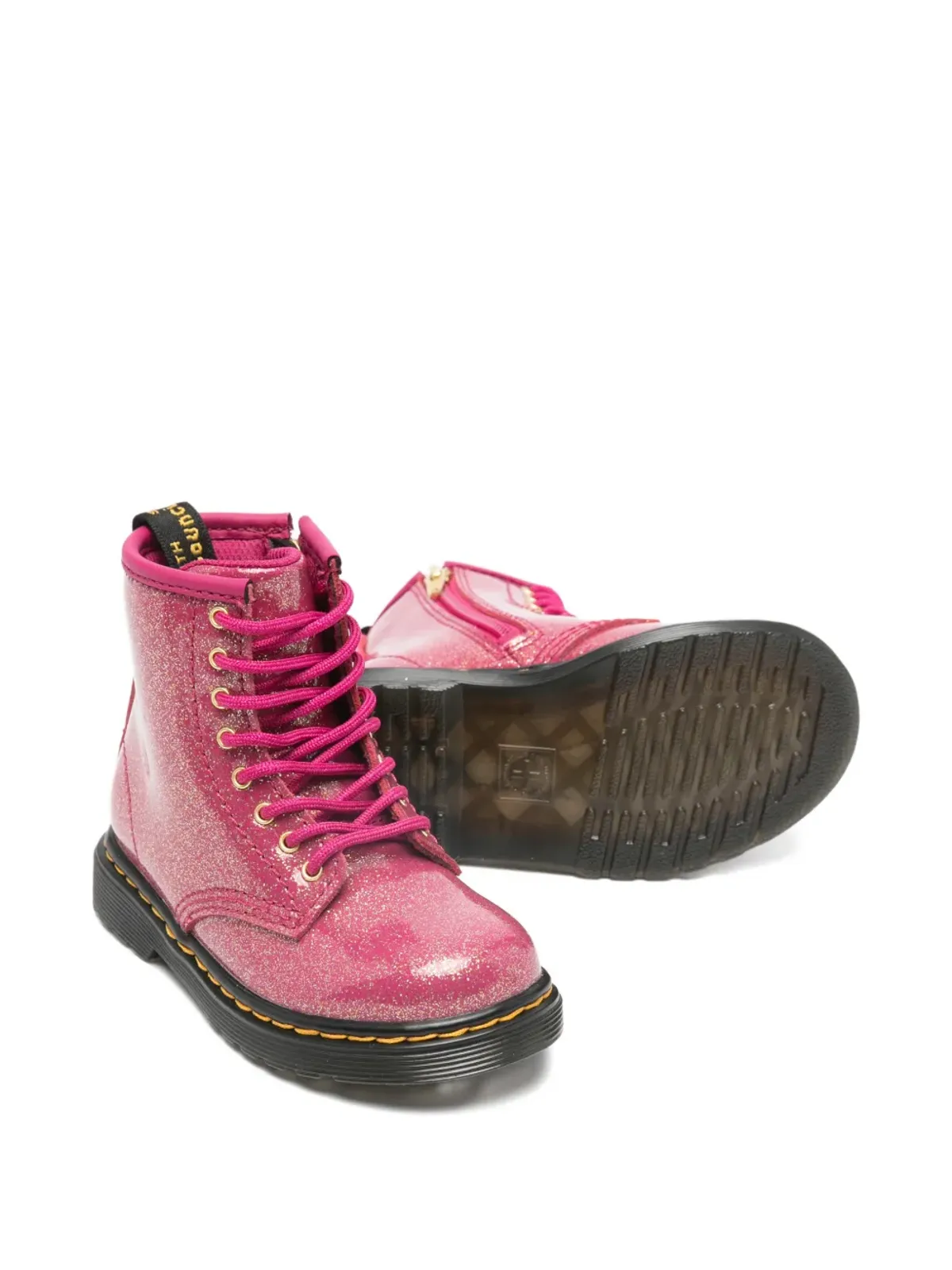 Dr. Martens Kids グリッターエフェクト レースアップブーツ - 画像2