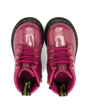Dr. Martens Kids グリッター仕上げ レースアップ ブーツ（ピンク） - サムネイル3