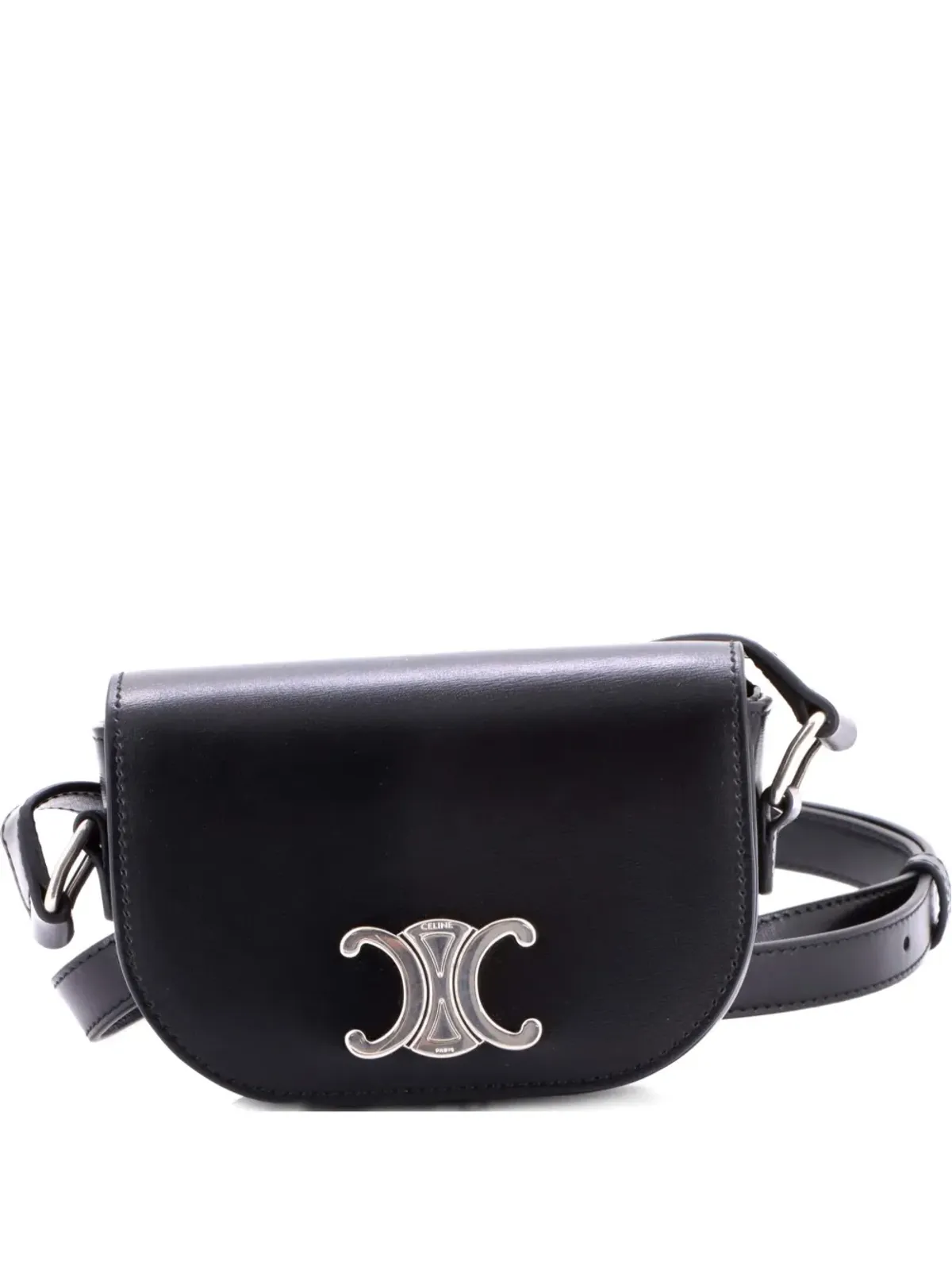 Celine Pre-Owned Besace Triomphe Shoulder Bag Leather Small crossbody bag - Black - 画像1