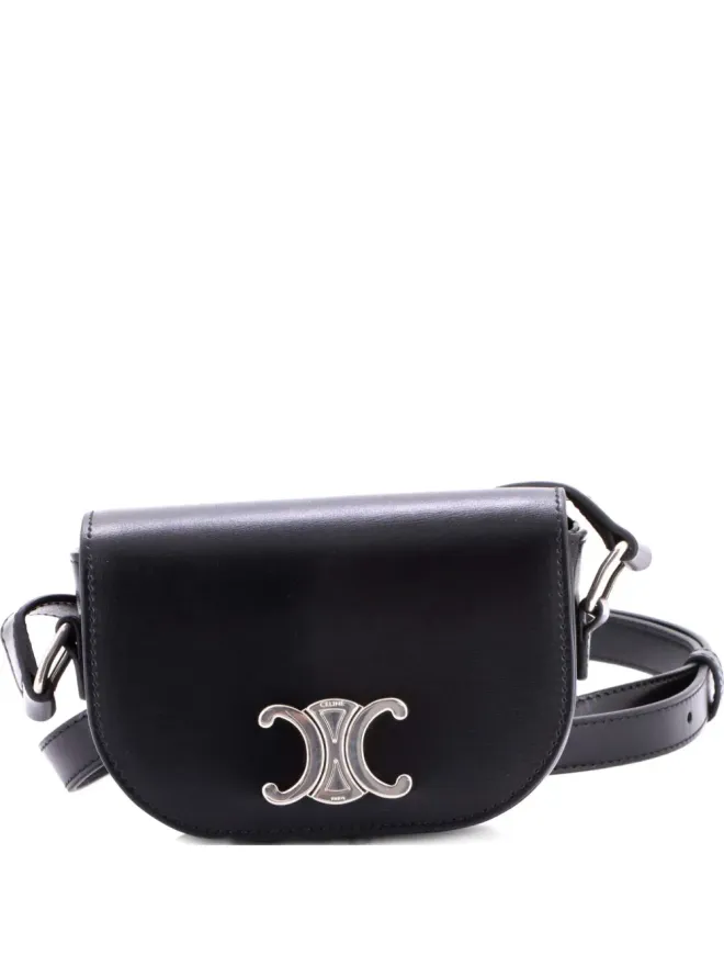 Celine Pre-Owned Celine Pre-Owned Besace Triomphe Shoulder Bag Leather Small crossbody bag - Blackの商品画像