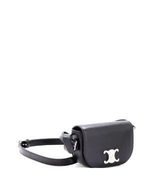 Celine Pre-Owned Besace Triomphe Shoulder Bag Leather Small crossbody bag - Black - サムネイル3