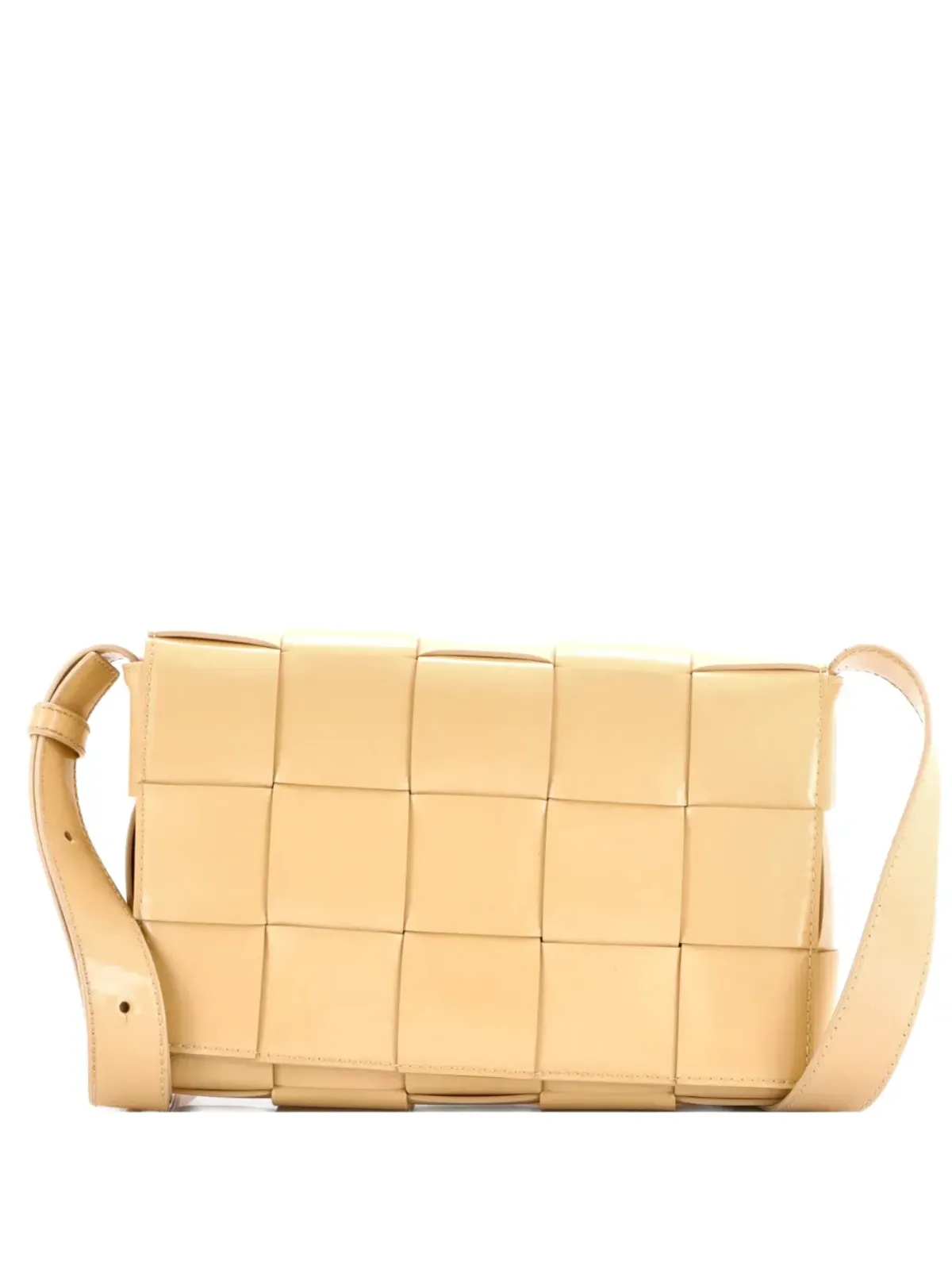 Bottega Veneta Pre-Owned カセット Maxi Intrecciato パテント クロスボディバッグ - Neutrals - 画像1