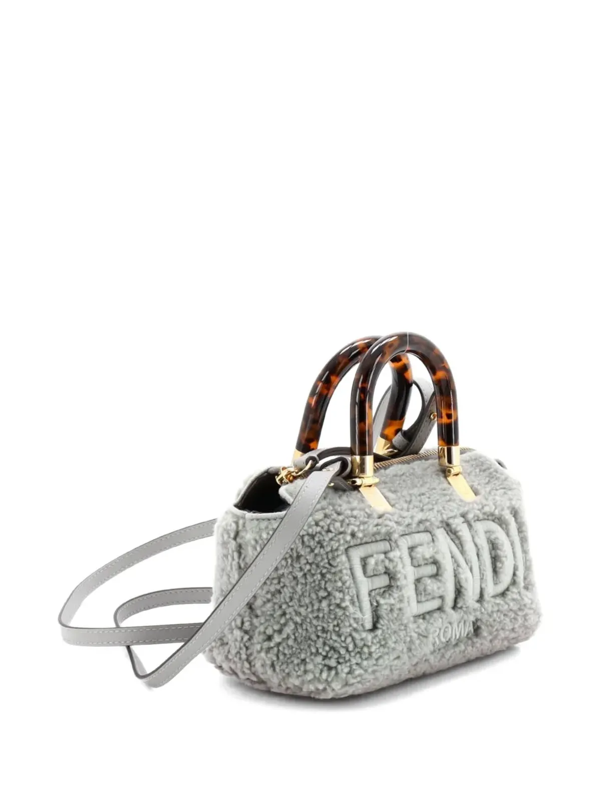 Fendi ビンテージ ロゴ・バイ・ザ・ウェイ トップハンドルバッグ シアリング ミニ・サッチェル - 画像3
