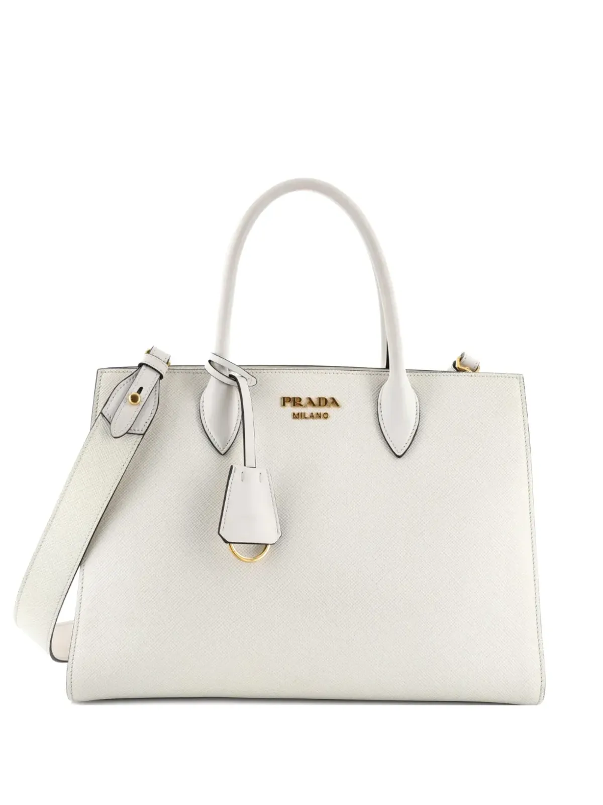 Prada Pre-Owned サイドプリーツ サフィアーノレザー トートバッグ - 画像1