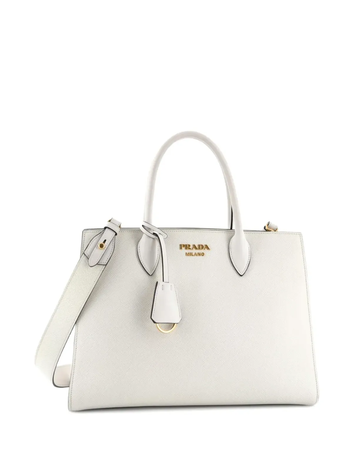 Prada Pre-Owned サイドプリーツ サフィアーノレザー トートバッグ - 画像3