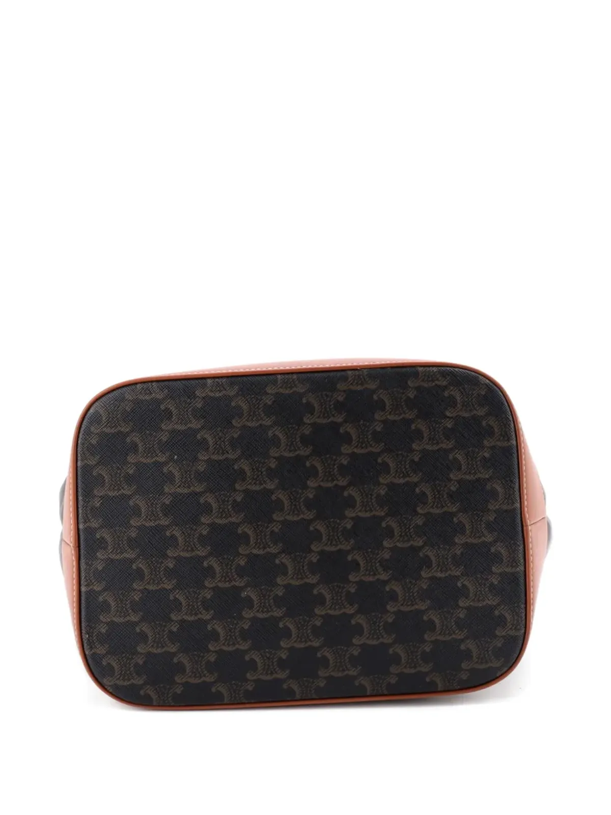 Celine Pre-Owned Triomphe コーテッドキャンバス ミディ バケットバッグ - 画像4