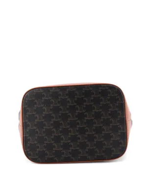 Celine Pre-Owned Triomphe コーテッドキャンバス ミディ バケットバッグ - サムネイル4