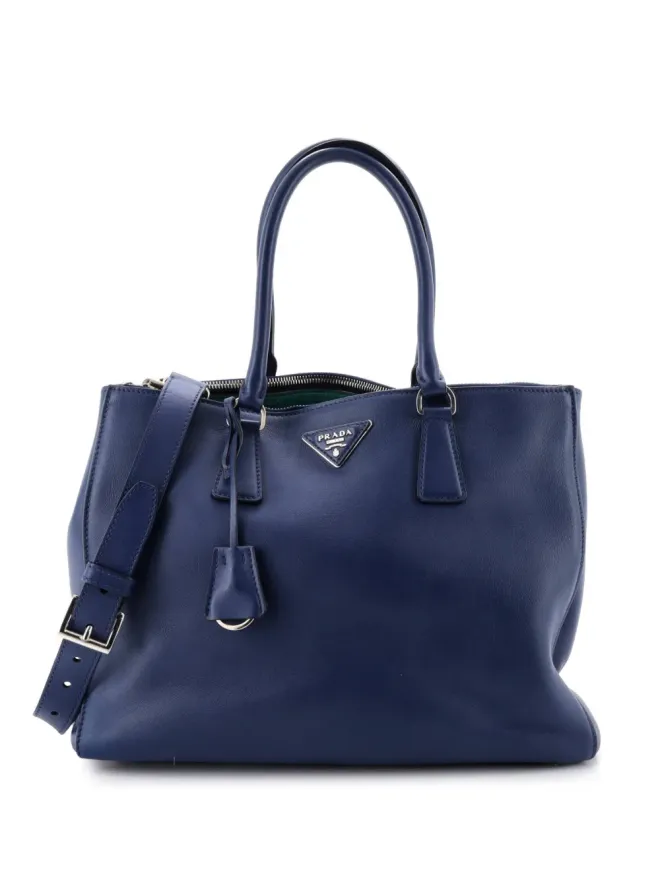 Prada Pre-Owned Prada Pre-Owned ガレリア ダブルジップ トート レザー サッチェル - ブルーの商品画像