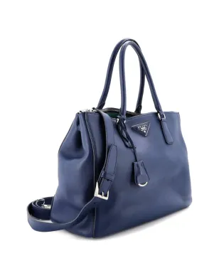 Prada Pre-Owned ガレリア ダブルジップ トート レザー サッチェル - ブルー - サムネイル3