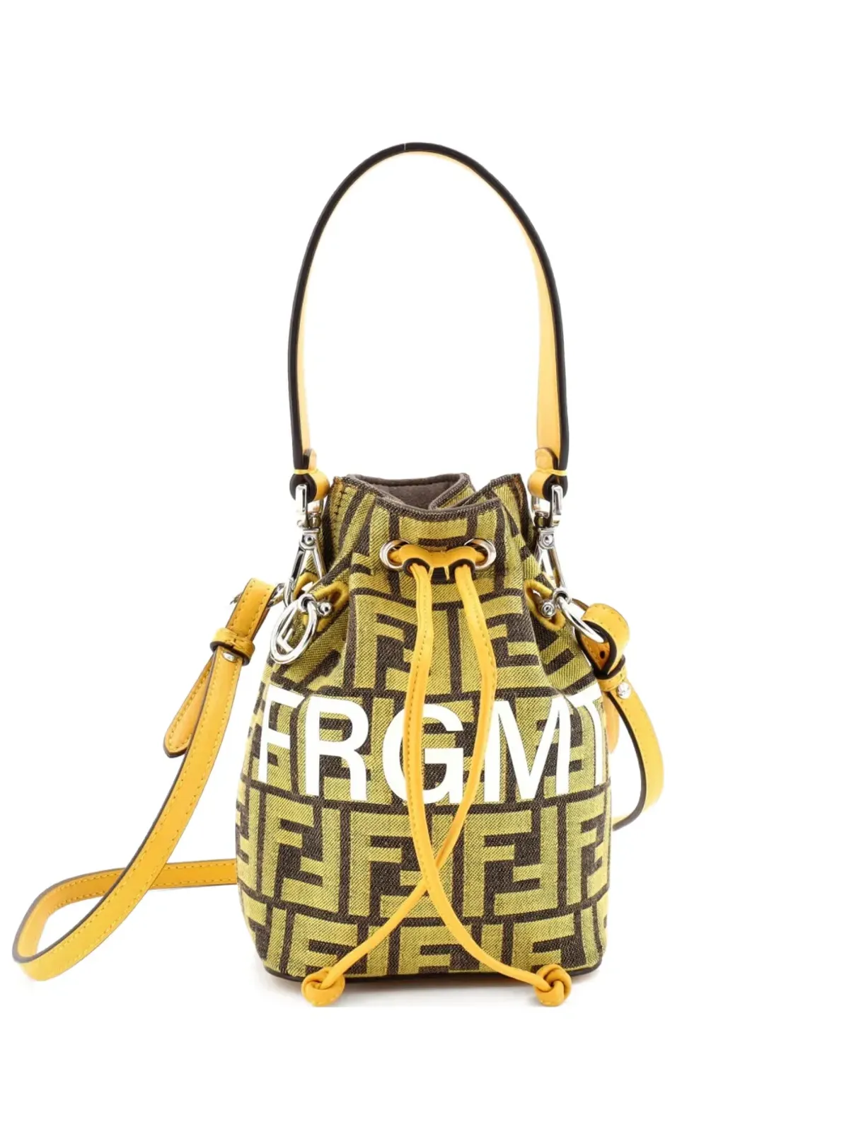 Fendi Pre-Owned FRGMT Mon Tresor Zucca Canvas ミニ バケットバッグ イエロー - 画像1
