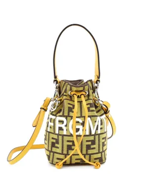 Fendi Pre-Owned FRGMT Mon Tresor Zucca Canvas ミニ バケットバッグ イエロー - サムネイル1