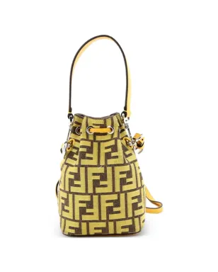Fendi Pre-Owned FRGMT Mon Tresor Zucca Canvas ミニ バケットバッグ イエロー - サムネイル2