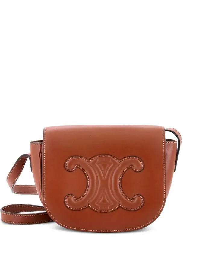 Celine Pre-Owned Celine Pre-Owned キュイール・トリオンフ・フォルコ バッグ レザー クロスボディバッグ ブラウンの商品画像