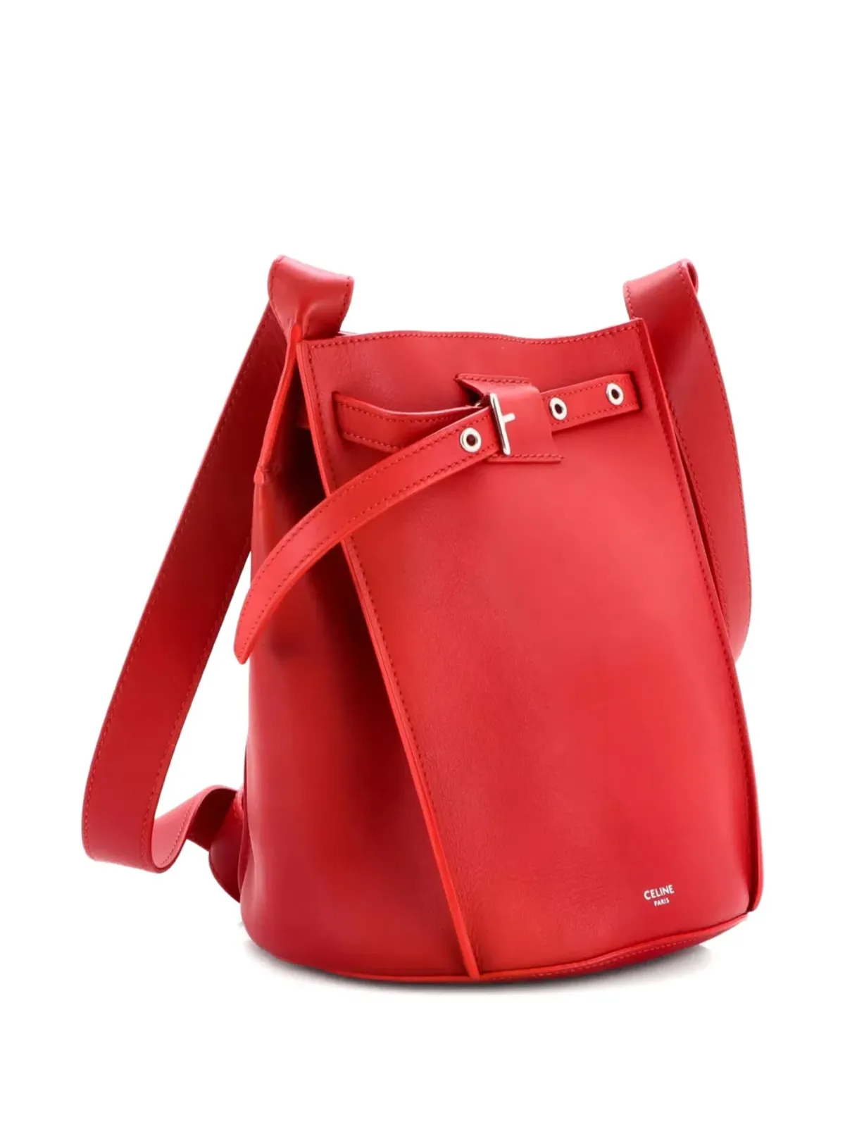 Celine Pre-Owned ロングストラップ ビッグバッグ レザー バケットバッグ - レッド - 画像3
