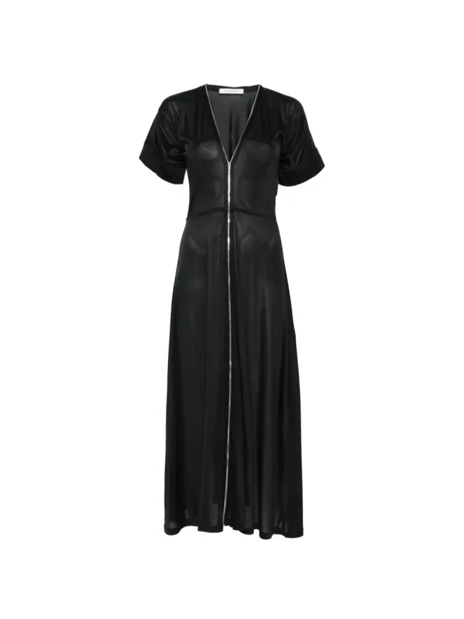Lemaire LEMAIRE V-neck zipped midi dress - Blackの商品画像