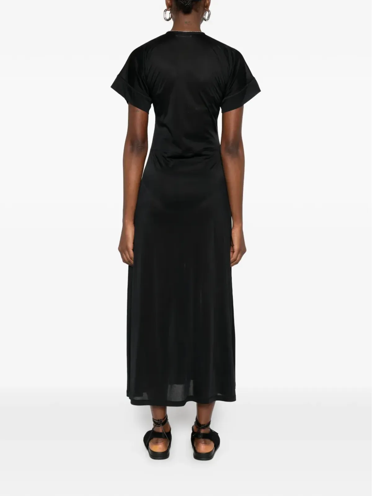 LEMAIRE V-neck zipped midi dress - Black - 画像4