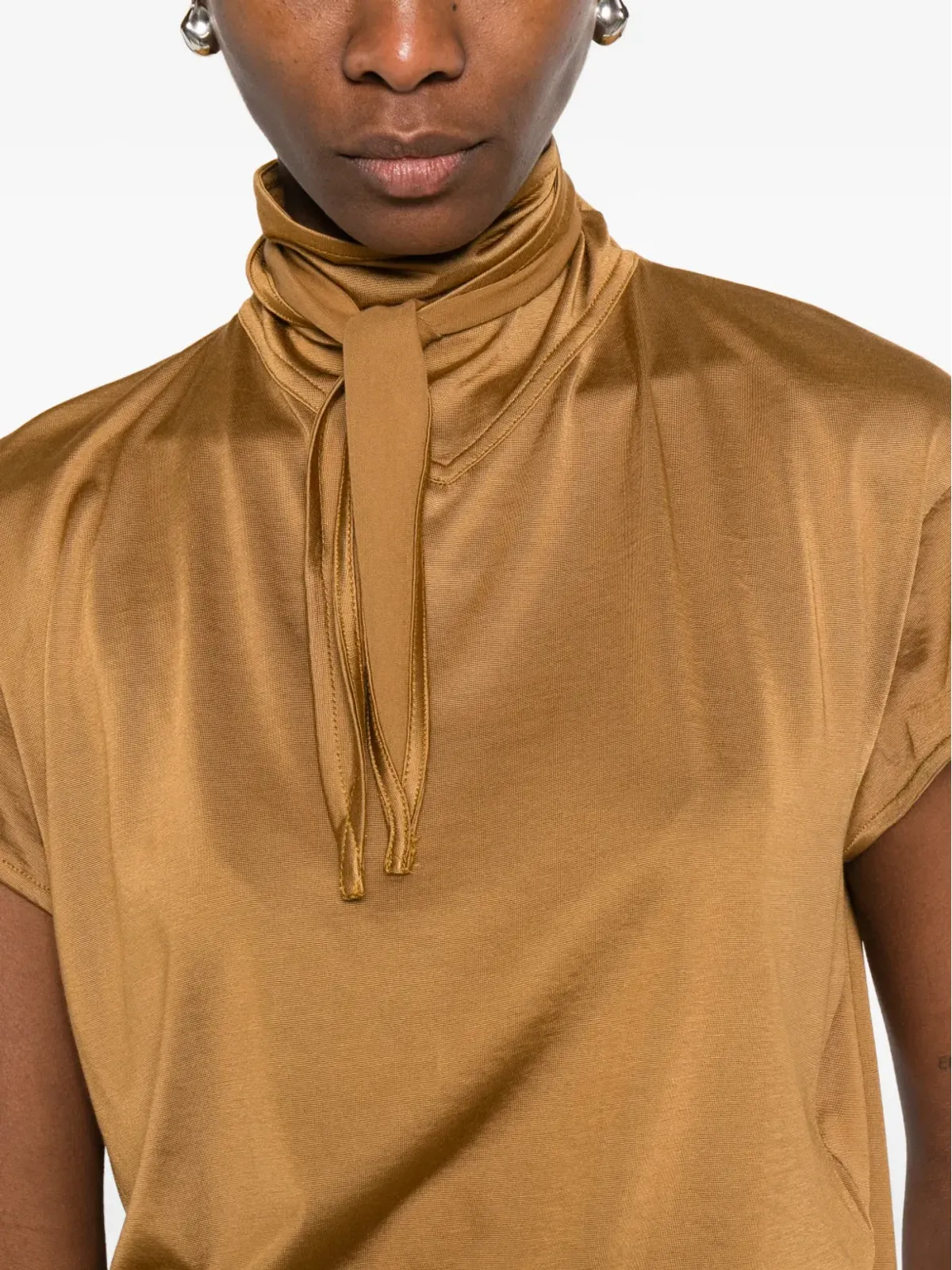 LEMAIRE タイネック半袖Tシャツ - 画像5