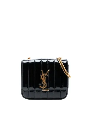 Saint Laurent Pre-Owned 2018年 小型 パテント モノグラム ヴィッキー チェーンバッグ クロスボディ ブラック - サムネイル1