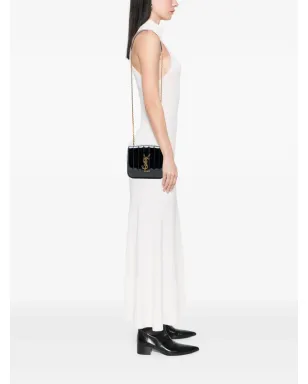 Saint Laurent Pre-Owned 2018年 小型 パテント モノグラム ヴィッキー チェーンバッグ クロスボディ ブラック - サムネイル2
