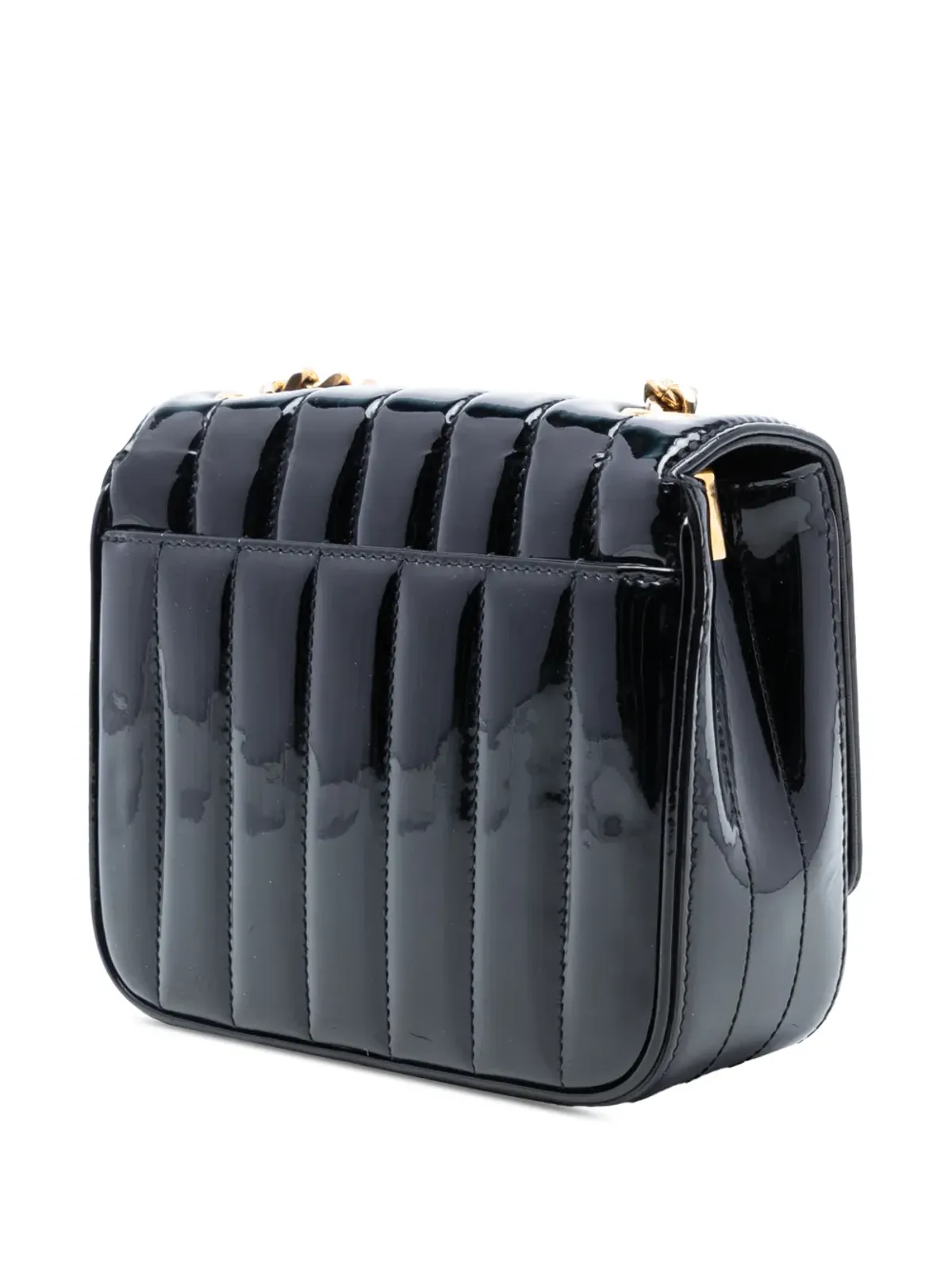Saint Laurent Pre-Owned 2018年 小型 パテント モノグラム ヴィッキー チェーンバッグ クロスボディ ブラック - 画像3