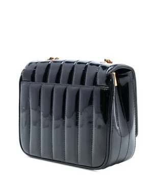 Saint Laurent Pre-Owned 2018年 小型 パテント モノグラム ヴィッキー チェーンバッグ クロスボディ ブラック - サムネイル3