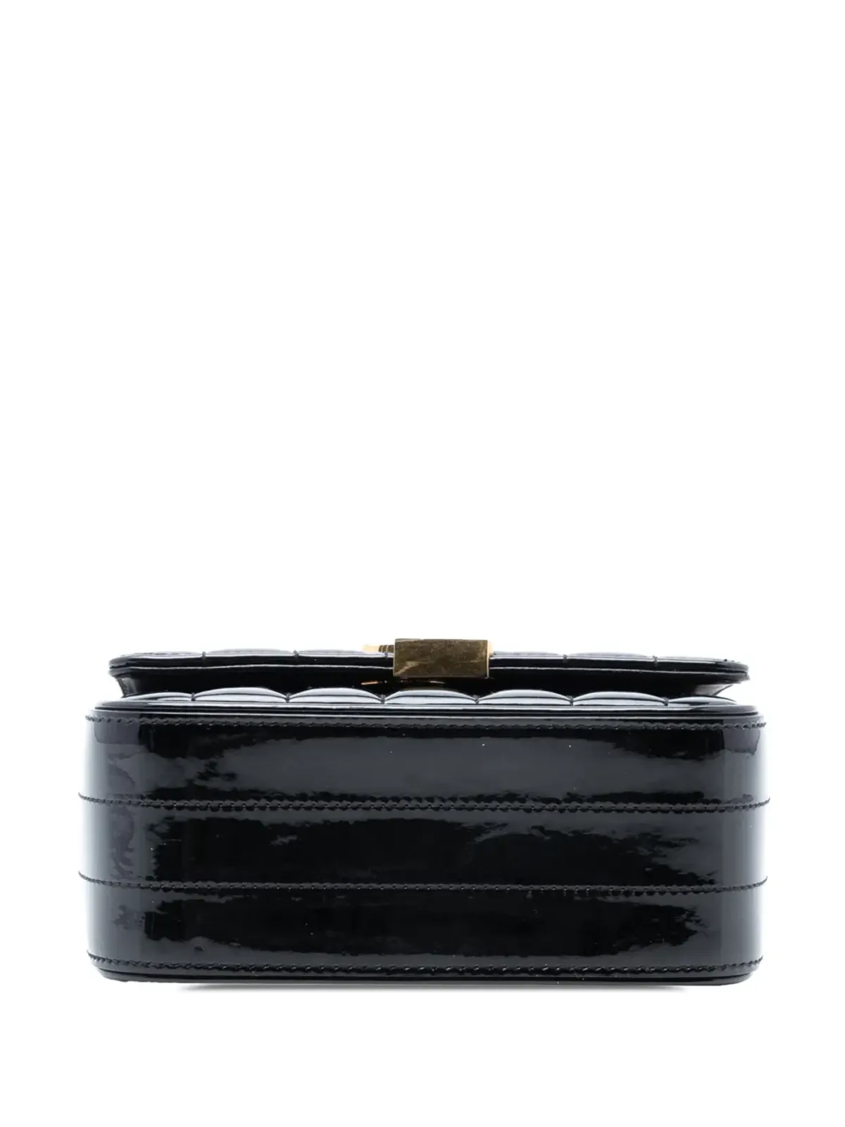 Saint Laurent Pre-Owned 2018年 小型 パテント モノグラム ヴィッキー チェーンバッグ クロスボディ ブラック - 画像4