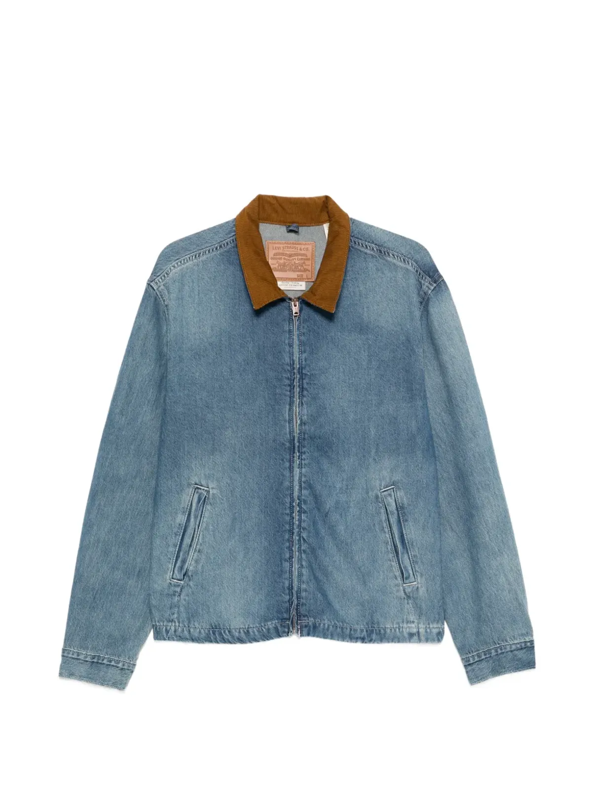 Levi's テクスチャードカラー ジップアップジャケット ブルー - 画像1