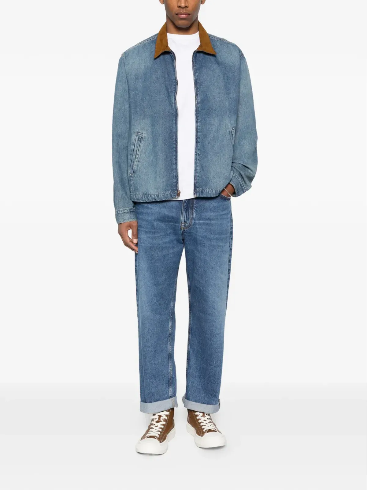 Levi's テクスチャードカラー ジップアップジャケット ブルー - 画像2