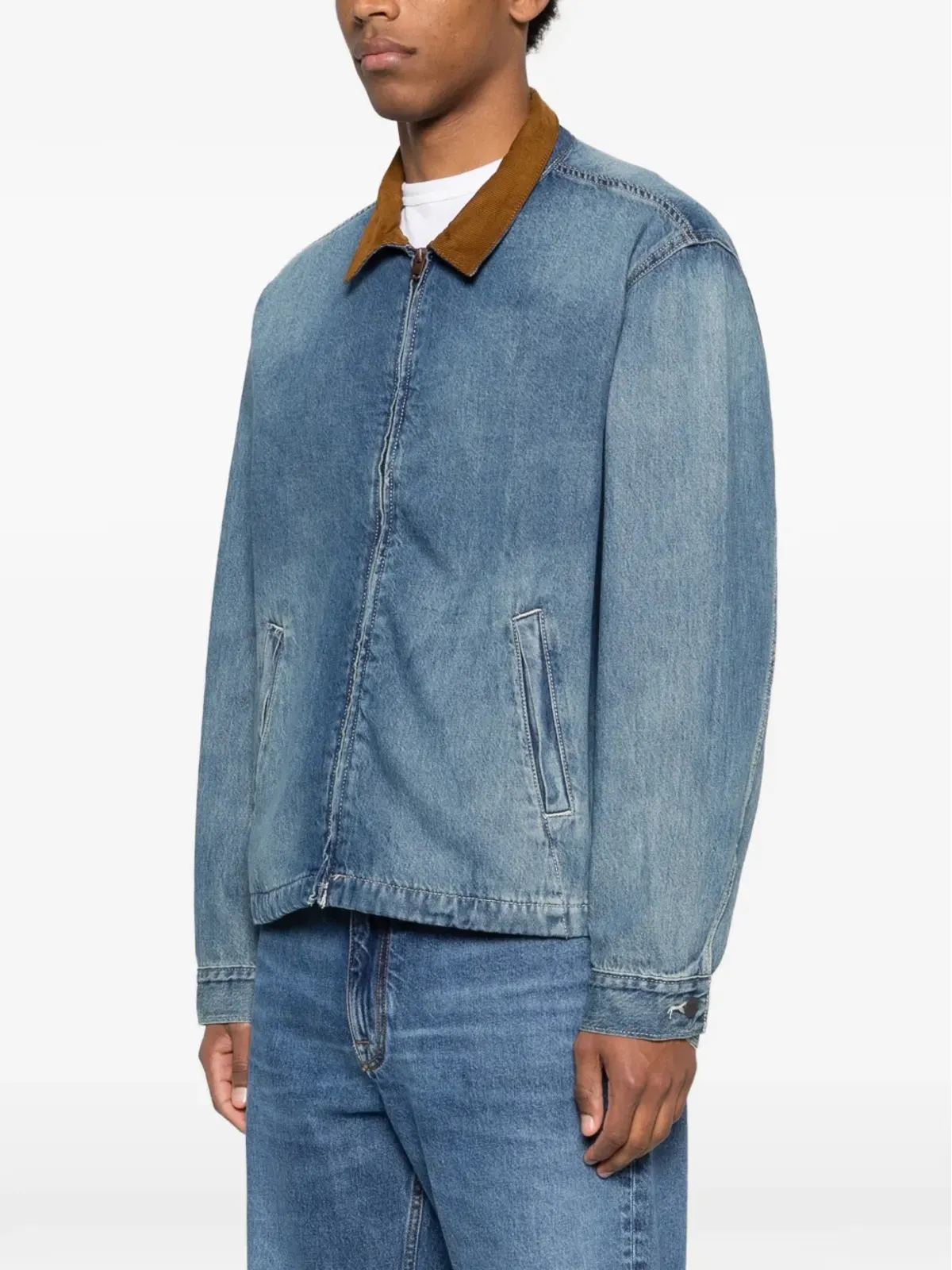 Levi's テクスチャードカラー ジップアップジャケット ブルー - 画像3